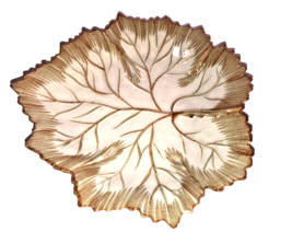 White Secla Leaf Majolica Plate 7 3/4&quot; x 8&quot; - $14.99