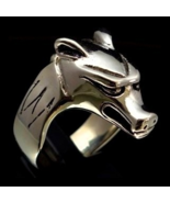 Sterling silver animal ring Egyptian Wolf Anubis ancient Egypt Jackal An... - $115.75 CAD