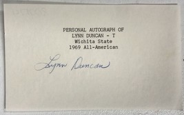 Lynn Duncan (d. 2017) Signed Autographed 3x5 Index Card - Football - £10.19 GBP