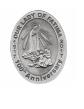2 3/8TH Oval Pewter Our Lady Of Fatima Visor Clip - £19.76 GBP
