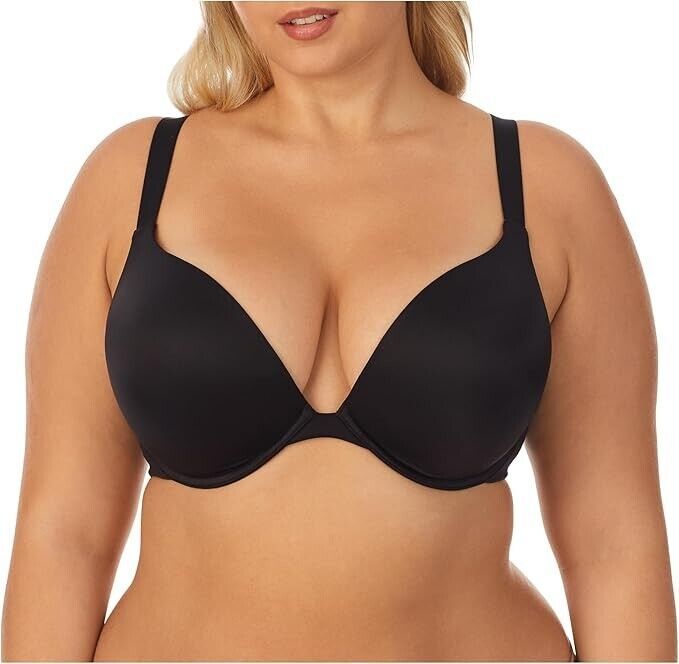DREAMFIT Women's Plus Size 46DD Black Underwire Micro Plunge Bra Lot of 2 NWT
