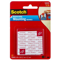 Scotch Removable Mounting Squares 12.7mm (64pk) - £25.17 GBP
