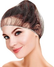 100 pcs Brown Nylon Disposable Hair Nets 28&quot; - £19.50 GBP