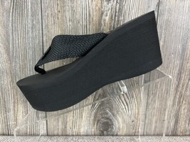 Rocket Dog Platform Sandals Flip Flops Crush Webbing Black Foam 3” Heel ... - $23.76