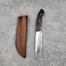 Handmade D2 Steel Straight Knife G10 Handle Outdoor Hunting with Leather... - £52.81 GBP