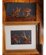 Vintage embossed copper relief art mexican mexico donkey hammered mcm - $39.55