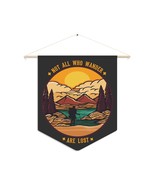 Personalized Pennant with &quot;Not All Who Wander Are Lost&quot; Quote for Outdoo... - $26.78