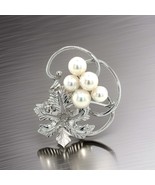Mikimoto Authentic Estate Akoya Pearl Brooch Pin Sterling Silver 5.85 mm... - $345.51