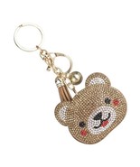 Bling Crystal Teddy Bear Face Tassel Keychain Bag Charm - $18.82 CAD