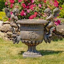 3 Feet Tall Large Magnesium Urn with Cherubs Amorini (1 Urn in Antique Bronze) - £730.97 GBP+