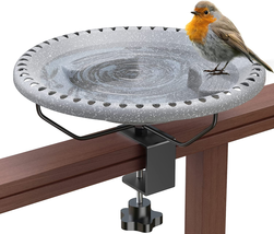 Deck Mounted Bird Bath Bowl Spa Clamp, Bird Baths for Outdoors Unheated ... - $25.47