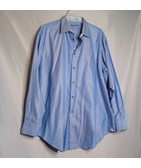 Robert Graham Shirt Mens 47(38/39)Tall SkyBlue Herringbone Long Sleeve F... - $1,125.01 MXN
