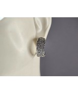 Womens Vintage Estate Sterling Silver Modernist CZ Earrings 6.6g E7078 - $55.20 CAD