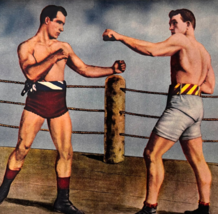 1951 Tom Sharkey Jim Jeffries Boxing Police Gazette Plate Print Sports D... - $34.99