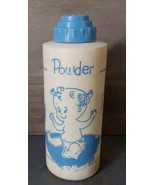 Rare Vintage 1958 Baby Powder Squeeze Shake Bottle Plastic White Blue - £55.39 GBP