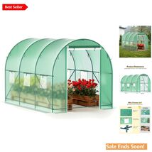 Outdoor Greenhouse Large Walk-in Tunnel for Winter Plants in Green - $164.29