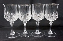 4 LONGCHAMP Water Goblets Cristal d Arques-Durand Bar Glasses 7 3/8~8 oz - £23.48 GBP