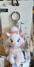 Disney Parks The Aristocats Marie Mini Plush Doll Keychain &amp; Pink Bow Charm NEW - £18.73 GBP