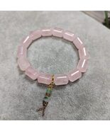 Beautiful Rose Quartz Beads Bracelet with Jadeite Chain SL103 - $114.46