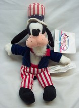 Walt Disney Store Patriotic Goofy As Uncle Sam 10&quot; Bean Bag Stuffed Animal New - £11.68 GBP