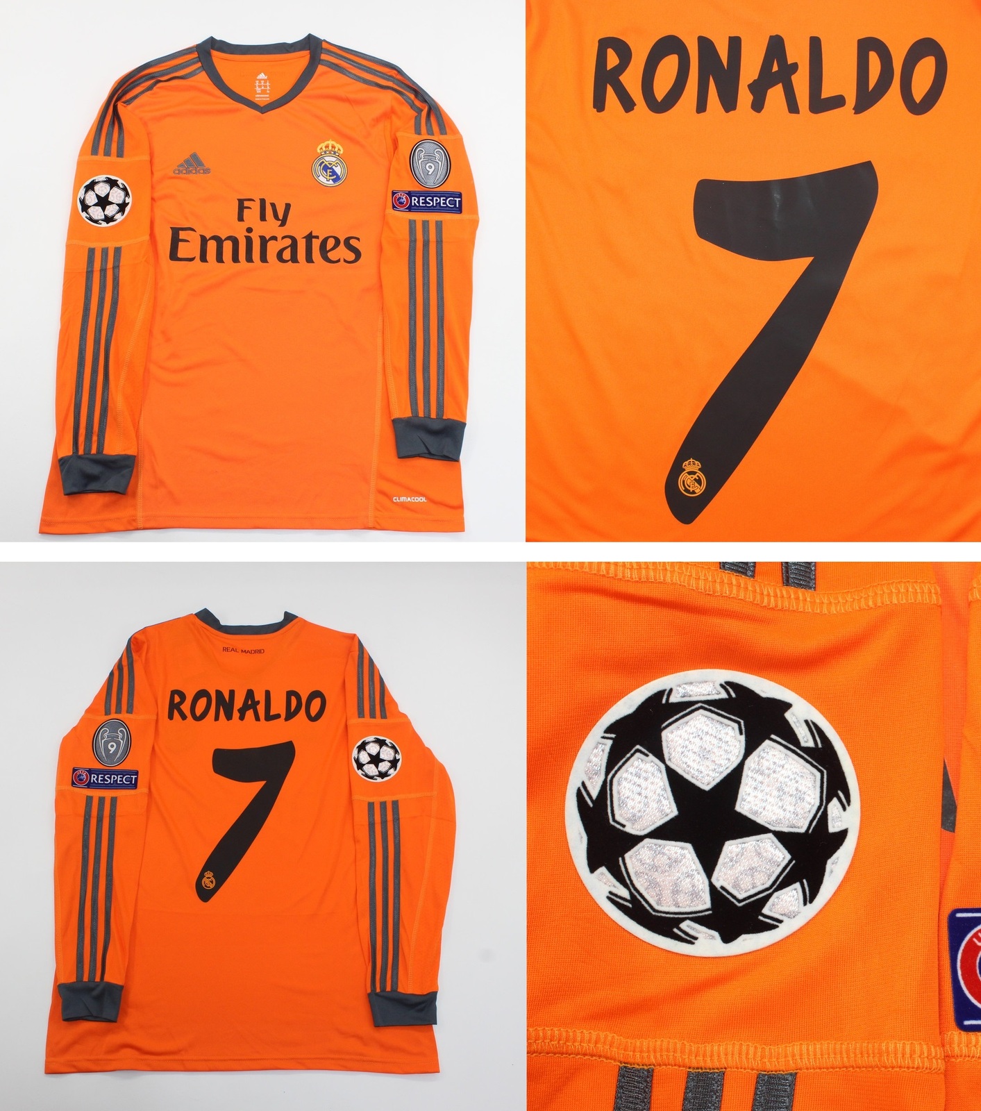 real madrid jersey 2013 2014 shirt cristiano ronaldo champions league or... - $85.00