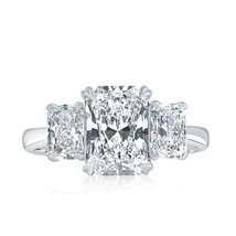 3 Stone IGI 1.90 CT E-VVS2 Lab Grown Radiant Cut Diamond Ring 18k Gold 2... - £3,144.24 GBP