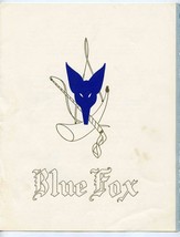 Blue Fox Menu San Francisco California 1960s In Pane Vita In Vino Letizia Morgue - £69.63 GBP