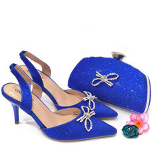 2023 New Arrival Italian Shoes With Rhinestones Bags And Shoes Women Luxury Sets - £86.32 GBP