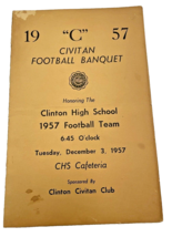 Program High School Football Banquet 1957 Clinton Tennessee TN Sports - £14.18 GBP