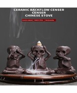 Original purple sand skull backflow incense aromatherapy stove decoration - $77.00