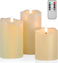 Flickering Flameless Candles, Most Realistic LED Candles with Remote and Timer, - £26.37 GBP