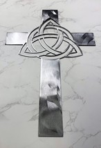 Celtic Infinity Knot Metal Wall Cross 16 1/4" x 10 1/4" Silver - £24.28 GBP