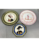Set Of 3 Henriot Quimper Ceramic Decorative Wall Plates W/ 1 Coaster - F... - $48.05 CAD