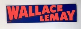 Vintage Wallace &amp; Lemay Presidential Campaign Bumper Sticker 1968 - £4.60 GBP