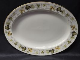 Vintage ROYAL DOULTON 13.25&quot; Oval Serving Platter LARCHMONT Pattern - En... - $25.40 CAD