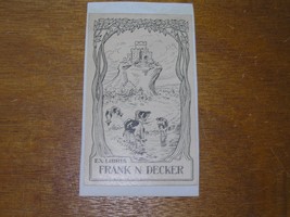 Vintage Frank N. Decker Castle on Hill w Dairy Cows in Stream Below Blac... - $4.99