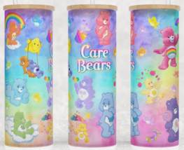 Frosted Glass Care Bears 80s Watercolor Gradient  Mug Cup Tumbler 25oz - £15.94 GBP