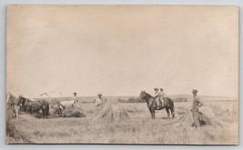 RPPC Farmers Horses With Hay Baler Young Boys On Horseback ND Postcard Y24 - £16.08 GBP