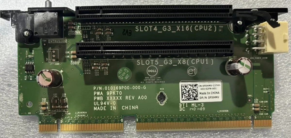 Dell Poweredge R720/R720XD PCIe Server Riser 2 Card Dell P/N: 0FXHMV Tested - $14.84