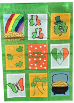 St. Patrick&#39;s Day House Flag Happy Shamrocks Irish Rainbow Pot Of Gold 2... - £22.87 GBP