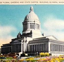 State Capitol Olympia Washington Floral Gardens Postcard c1930-40s PCBG8C - £15.94 GBP