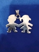 925 Sterling Silver Children At Play Pendant Free Shipping - $24.99