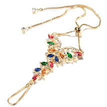 Luxury Indian Jewellery Fashion Gold Plating Colorful Zircon Bracelet For Women  - £10.39 GBP