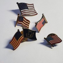 USA Flag Collectible Pin Brooch Lot 5 Pieces 2 Pinback Missing - $12.99