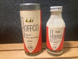 Vintage Hoffco Liquid Shoe Dressing (White)  Bottle and Round Cardboard ... - $6.90