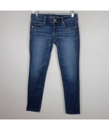 American Eagle Jeans Womens Medium Wash Stretch Skinny 0 R - $17.96