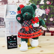 Build A Bear Plaid Teddy Christmas Plush Poinsettia Wristie Dress Clothe... - £110.32 GBP