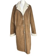 Old Navy Coat Womens XXL Brown Mid Length Shearling Sherpa 90s Y2K Faux ... - $49.49