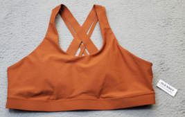 Old Navy Activewear Sports Bra Women&#39;s 2XL Brown Powersoft Wide Strap Cross Back - £15.57 GBP