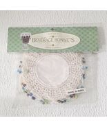 Two’s Company Glass Beaded Beverage Bonnets Set 4 White Lace Crochet Dri... - $27.46 CAD